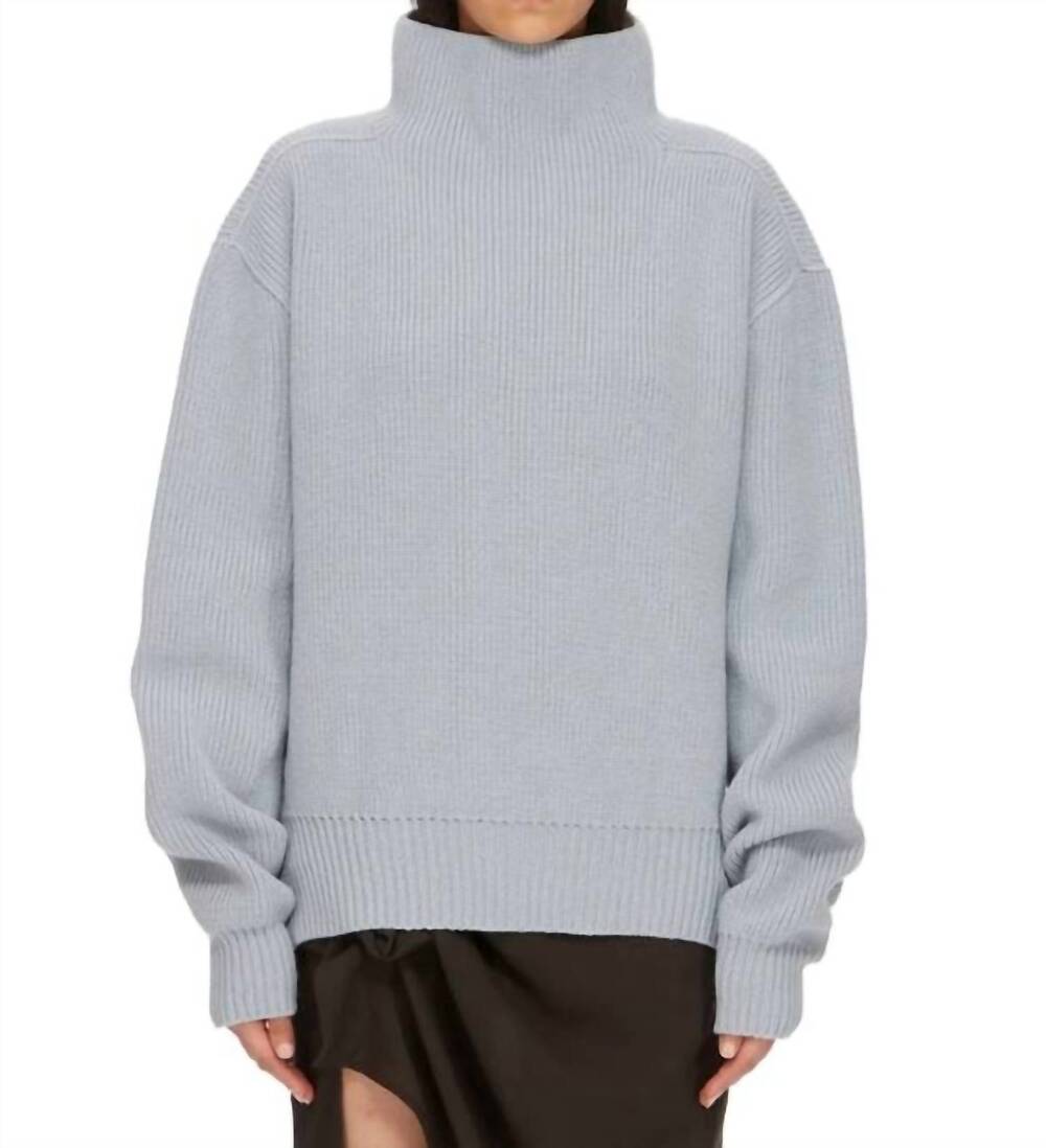 NEW RICK OWENS fisherman tabard sweater in pale blue